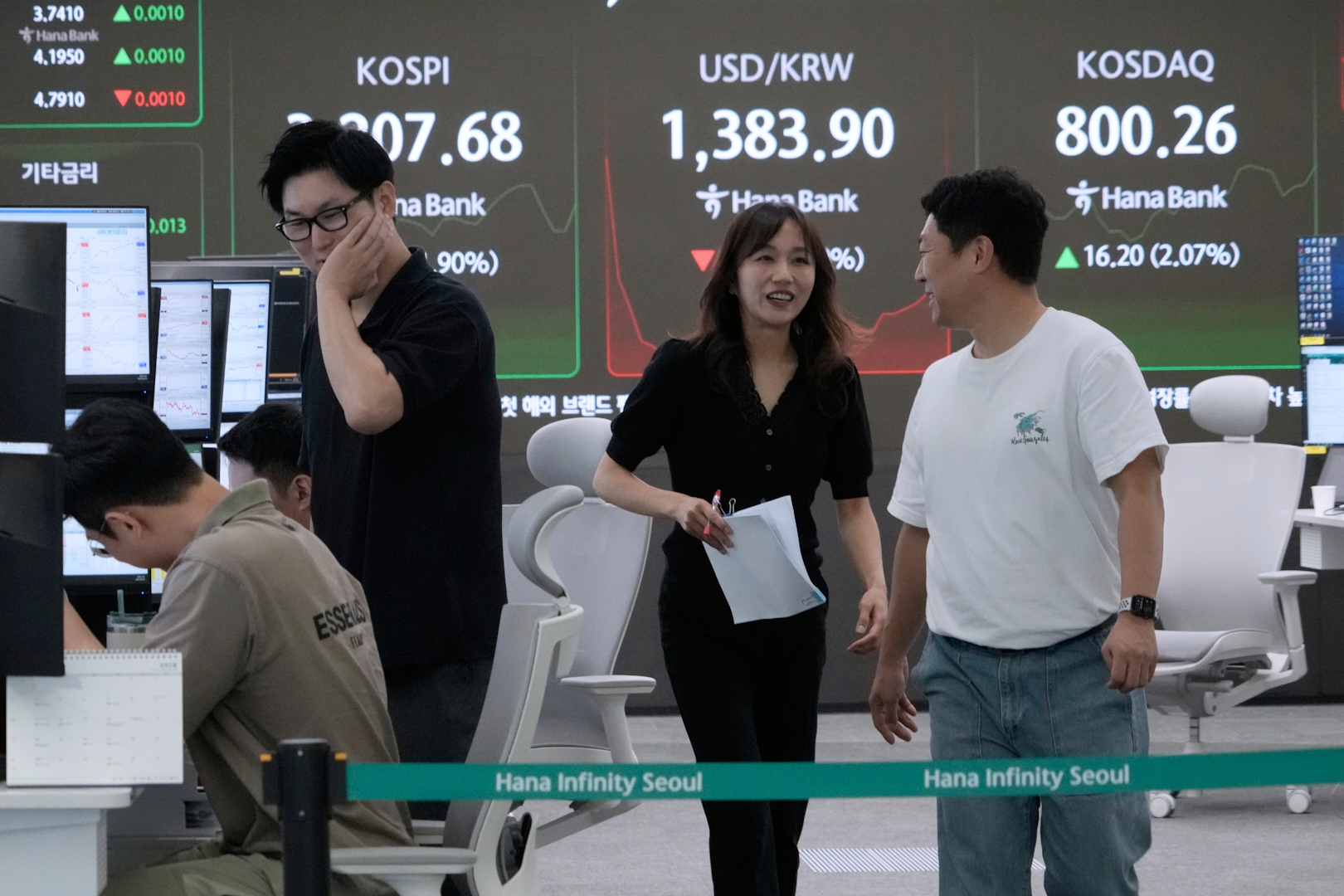 Asian shares track rally on Wall Street that won back most of Friday's wipeout