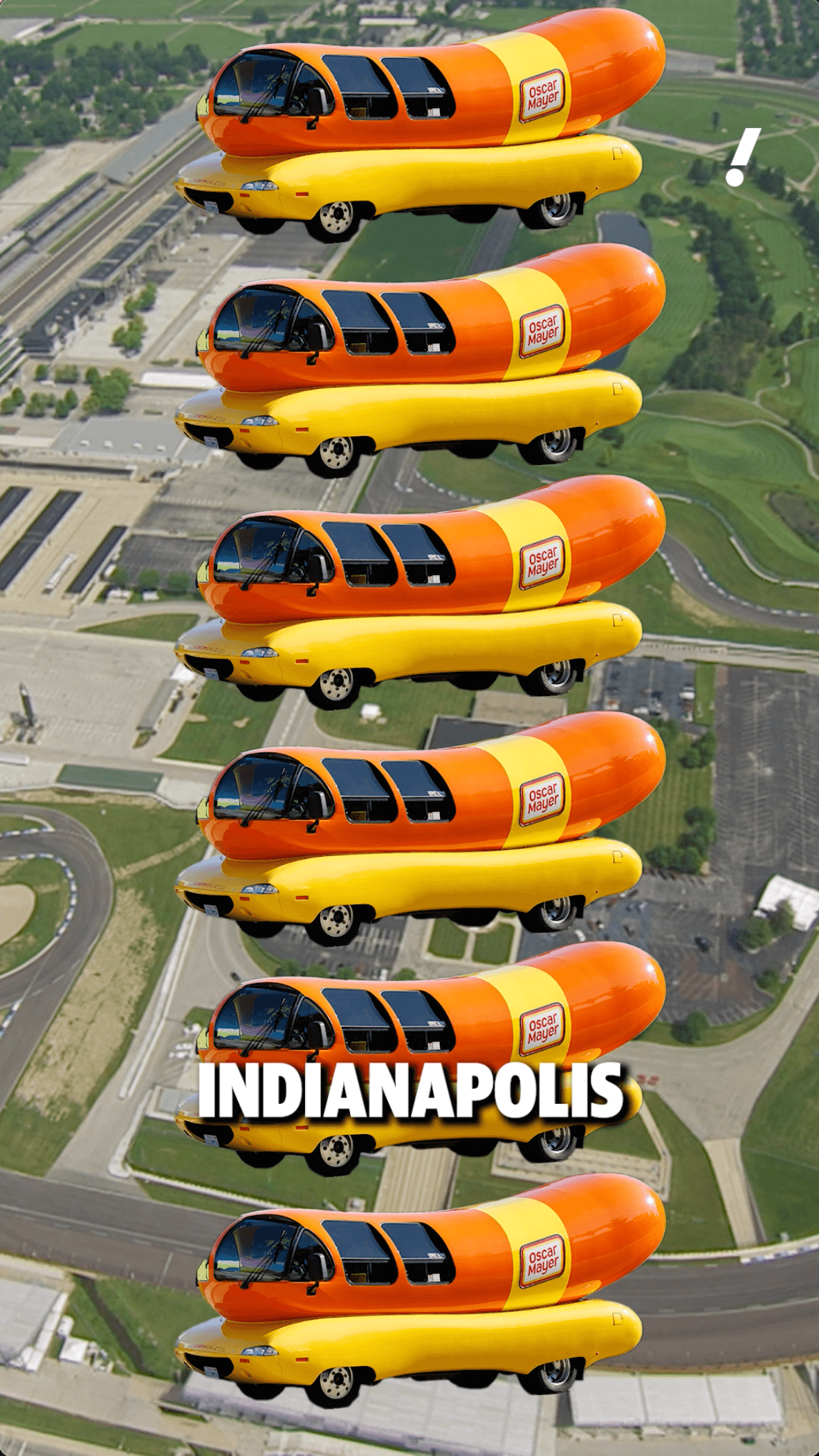 Oscar Mayer Wienermobiles race ahead of the Indy 500