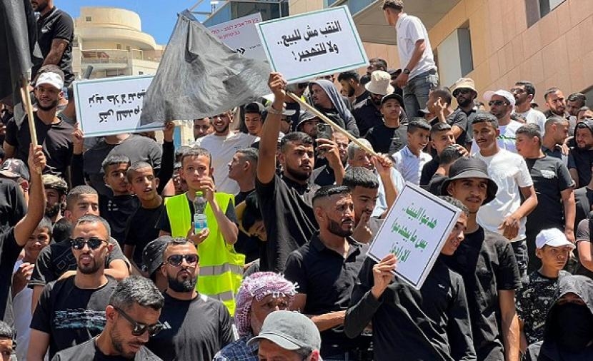 مظاهرة حاشدة بالنقب رفضا لمخطط الهدم والتهجير الإسرائيلي