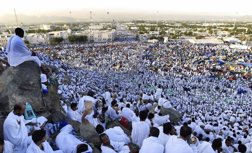صفا \ حجاج البيت الحرام يفدون إلى عرفة لأداء ركن الحج الأعظم.