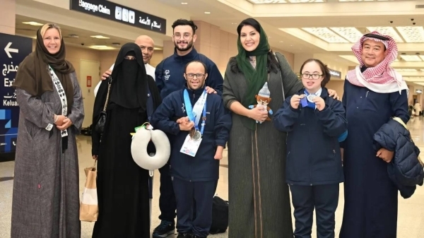 Princess Reema bint Bandar greets Saudi Special Olympics team in Jeddah