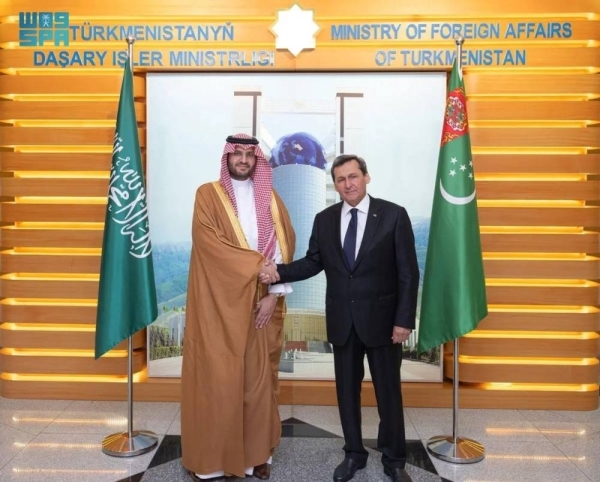 Turkmenistan's Foreign Minister welcomes Saudi Minister of State in Ashgabat