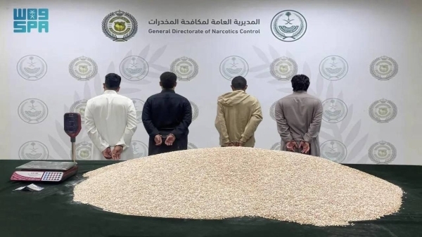 4 arrested after seizure of 1.5 million amphetamine pills hidden in shipment of tables