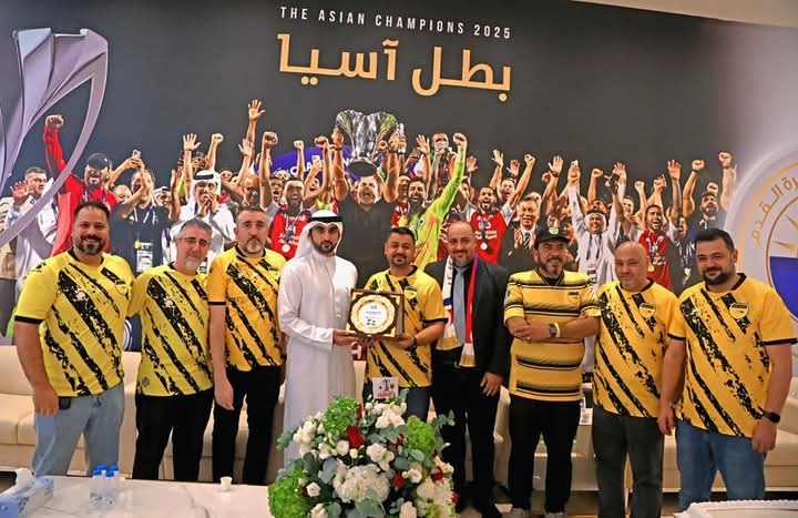 وفد من 'رابطة نشامى الحسين إربد في الإمارات' يهنئ نادي الشارقة ببطولة أبطال آسيا 2