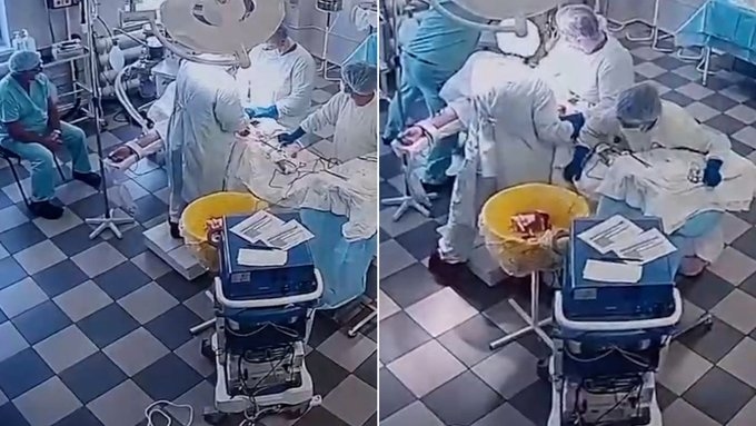 مشاهد لفريق جراحي يواصل إجراء عملية أثناء وقوع زلزال شرق روسيا