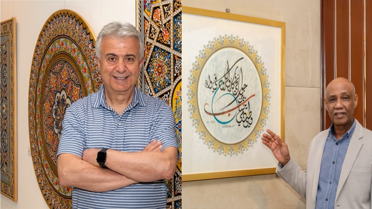 دبي.. مؤسسة سلطان العويس الثقافية تقدم خط تاج السر حسن وزخرفة مروان العريضي في تناغم لافت