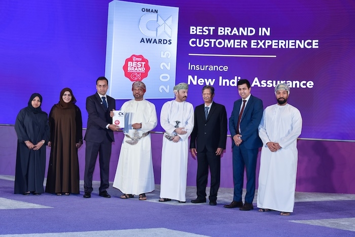 New India Assurance Co. Ltd., Oman Honored with Times of Oman Best Brand in Customer Experience Award