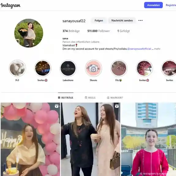 Pakistan TikTok star Sana Yousaf shot dead at home