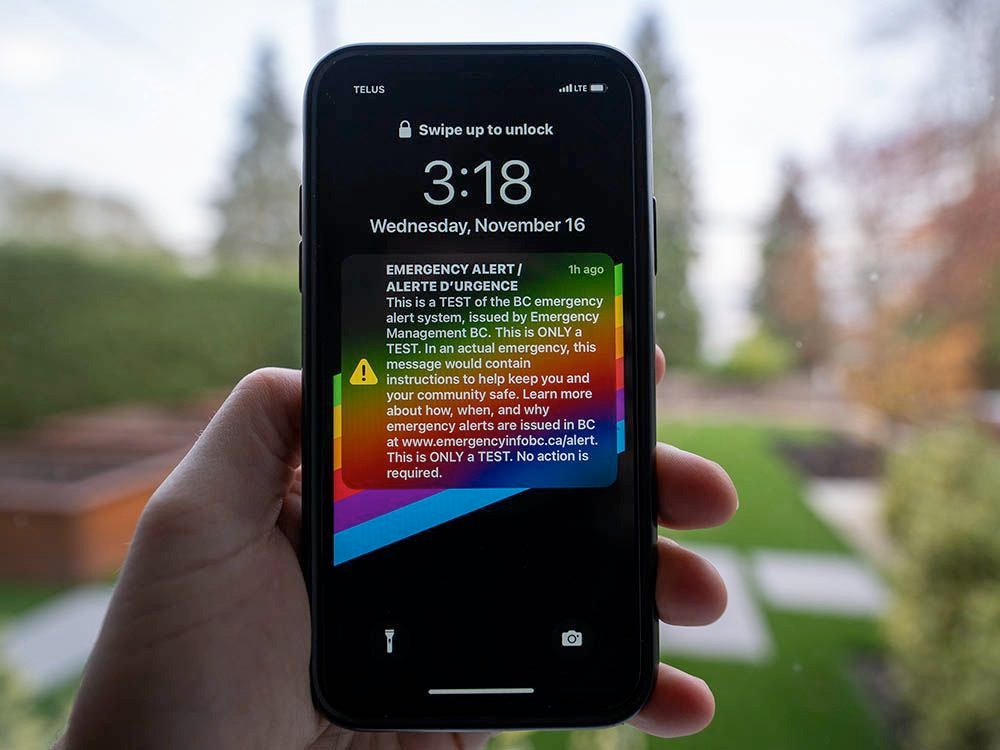 B.C. emergency alert system will be tested Wednesday afternoon