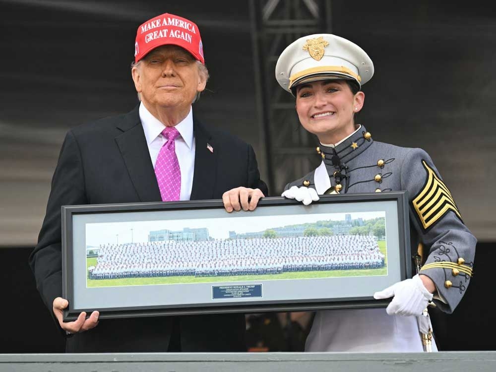 Trump hails West Point cadets for their accomplishments and takes credit for U.S. military might