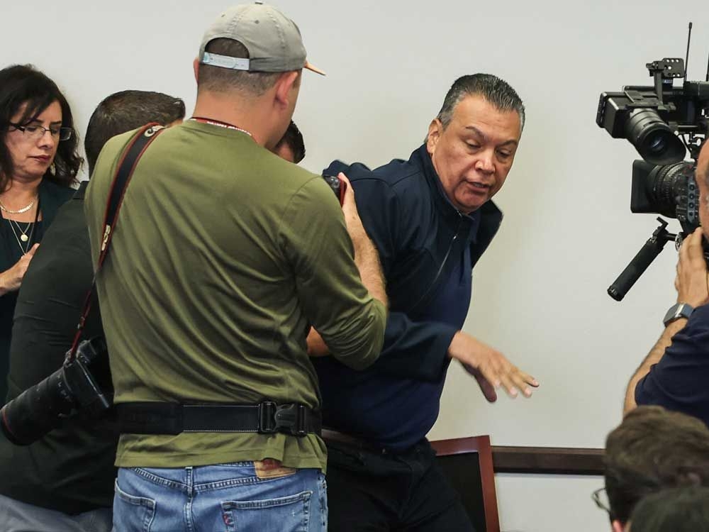 Democratic Sen. Alex Padilla is forcefully removed from Noem's news conference and handcuffed