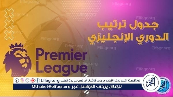 جدول ترتيب الدوري الإنجليزي الممتاز 2024-25 قبل مباريات اليوم الإثنين
