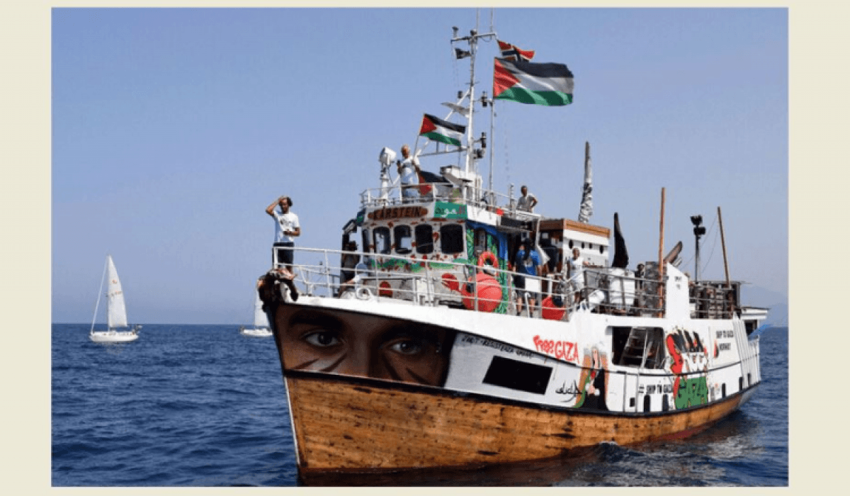 نداء استغاثة من سفينة "أسطول الحرية" المتجهة نحو غزة بعد تعرضها لهجوم بمسيّرة