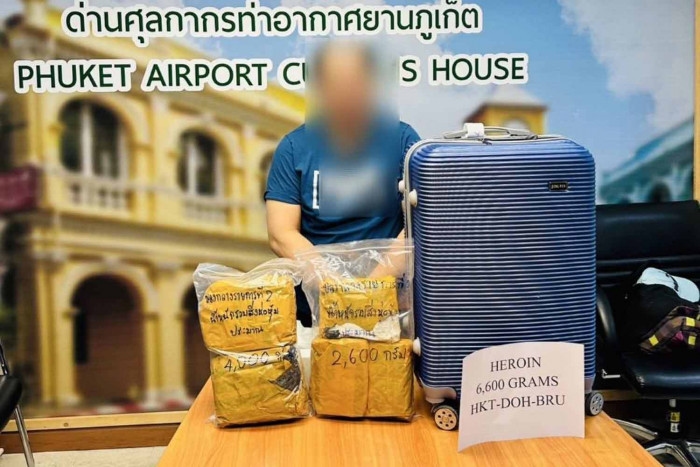 American held with 6.6kg of heroin at Phuket airport