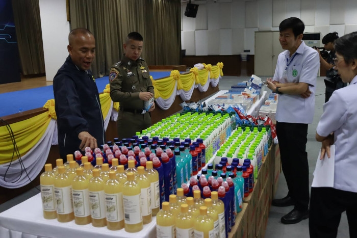 B20m in uncertified cleaning and cosmetic products seized in Bangkok
