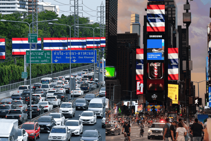 Patriotism and pixels: billboard firm salutes Thai flag