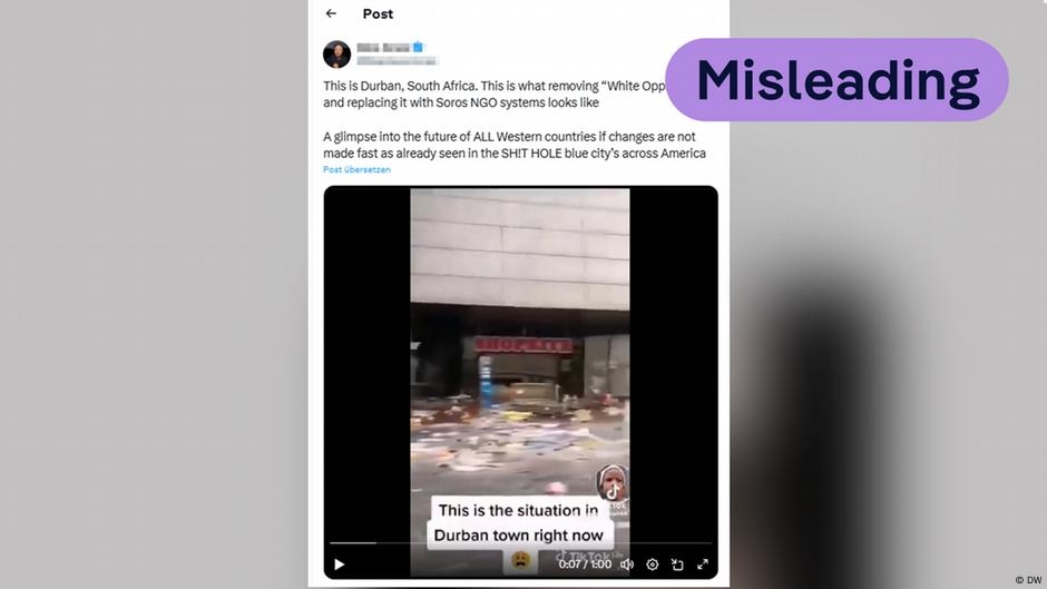 Fact check: Viral Durban video misrepresents South Africa  – DW – 07/28/2025