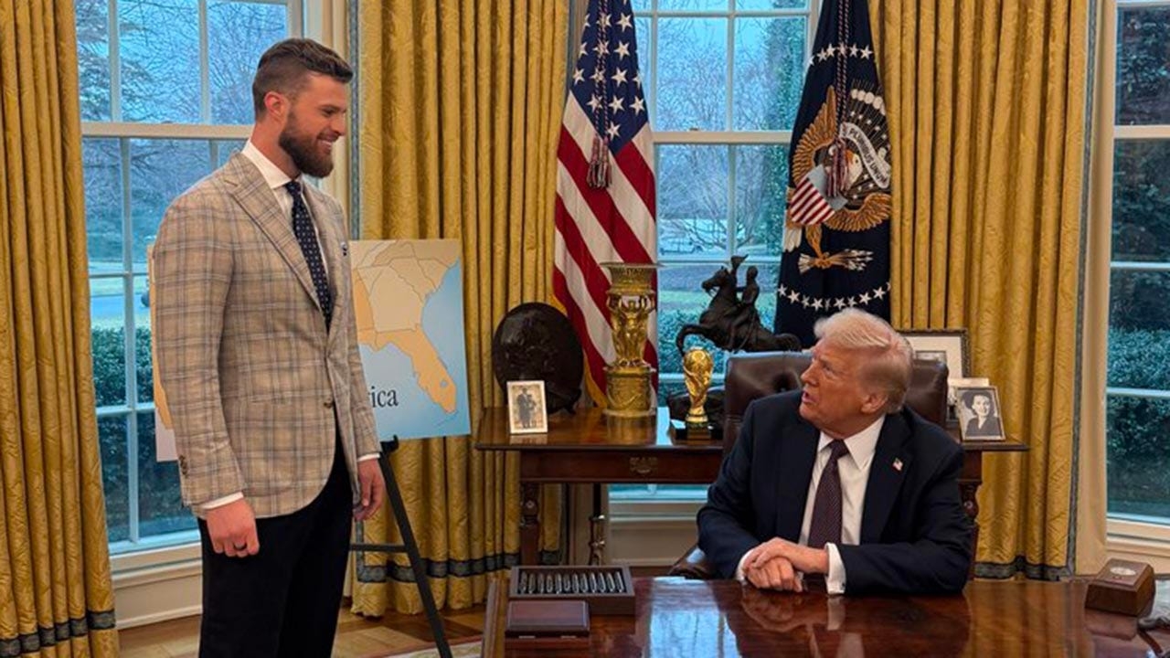 Chiefs' Harrison Butker visits Trump at White House after Super Bowl loss