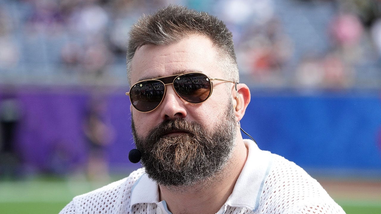 Jason Kelce poses putting flag football players to test over Olympics drama: 'Confident they're not the best'