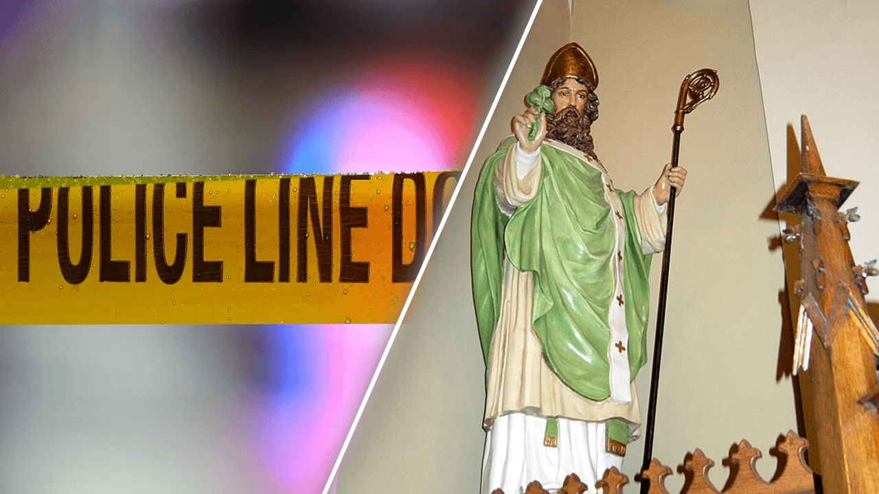 ‘Face of evil': Catholic Church named after St. Patrick vandalized with Satanic message