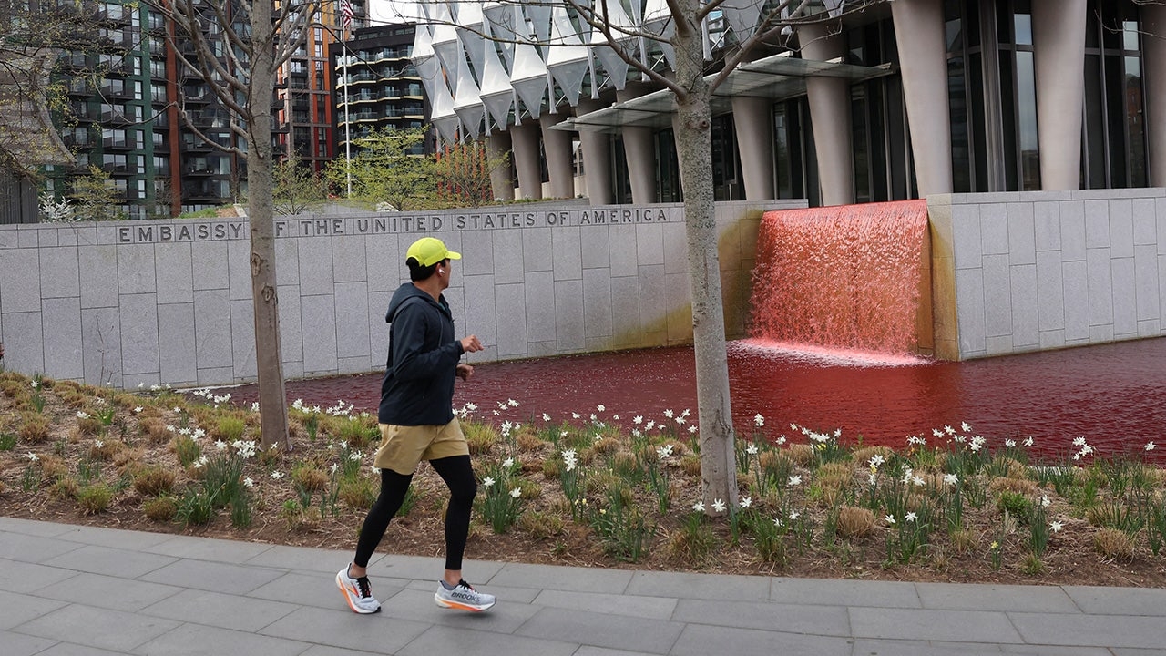 Greenpeace UK leader arrested for targeting American embassy with ' blood-red dye': report