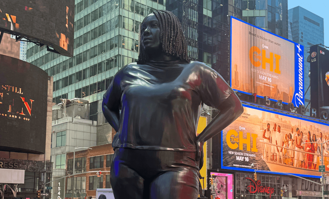 Times Square touts new statue of 12-foot-tall Black woman as 'stark contrast' to statues of White men