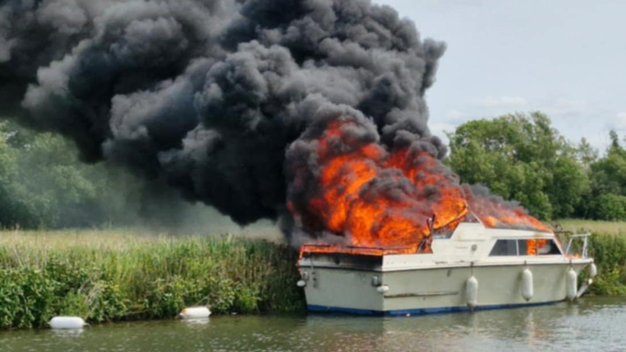 Boat explodes on the river and a peaceful vacation walk turns into a desperate rescue