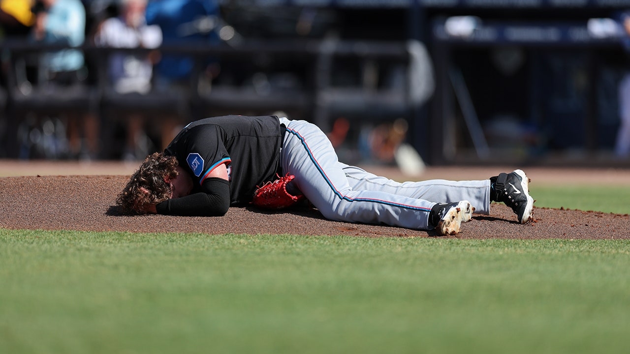 Marlins' Ryan Weathers struck in head by catcher's warmup throw in bizarre moment vs. Rays
