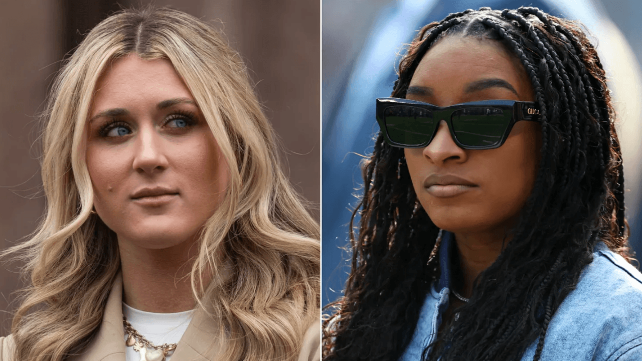 Riley Gaines says Simone Biles 'sold out' young female athletes in heated debate over transgender sports