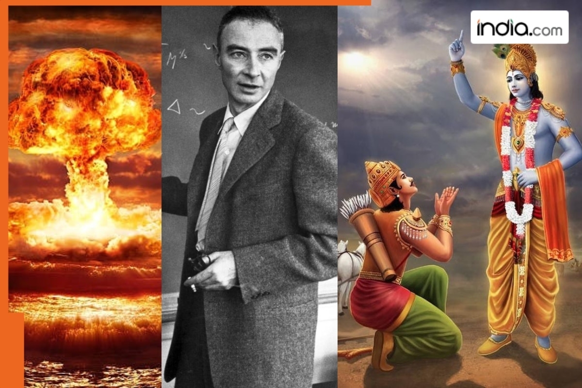 Who built world's first atomic bomb; used to read Bhagavad Gita; his family had to flee Germany due to Hitler's fear, name is...