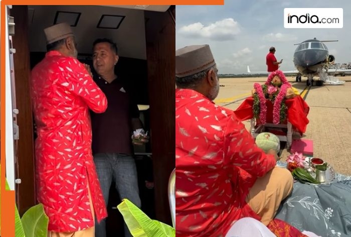 Mystery Bengaluru man buys Rs 200 crore private jet, hires Mukesh Ambani and Nita Ambani's family panditji for..., WATCH viral video
