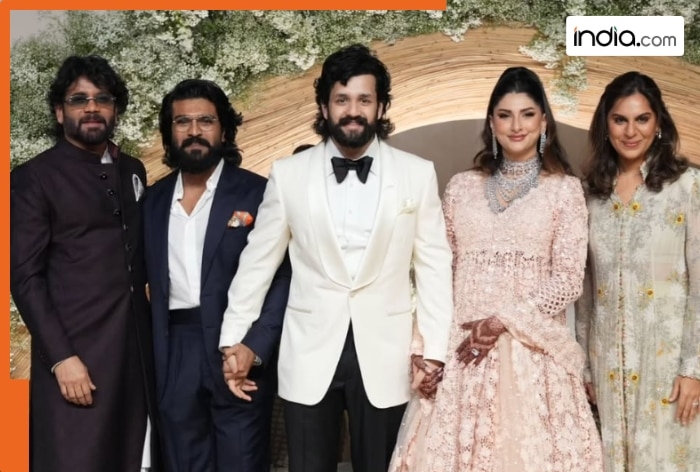 Inside Akhil Akkineni and Zainab Ravdjee's wedding reception: Mahesh Babu, Allu Arjun, Yash and others pose with Nagarjuna's son and bahu, see viral pics