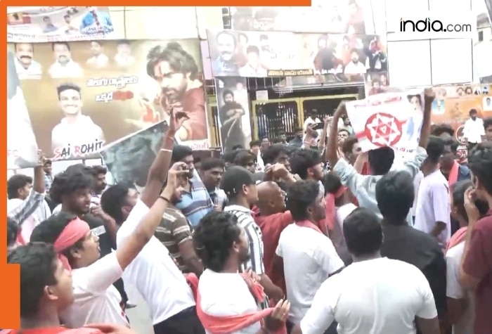 Pawan Kalyan's fans cheer outside theatres, roads in Vijayawada on 'Hari Hara Veera Mallu' release