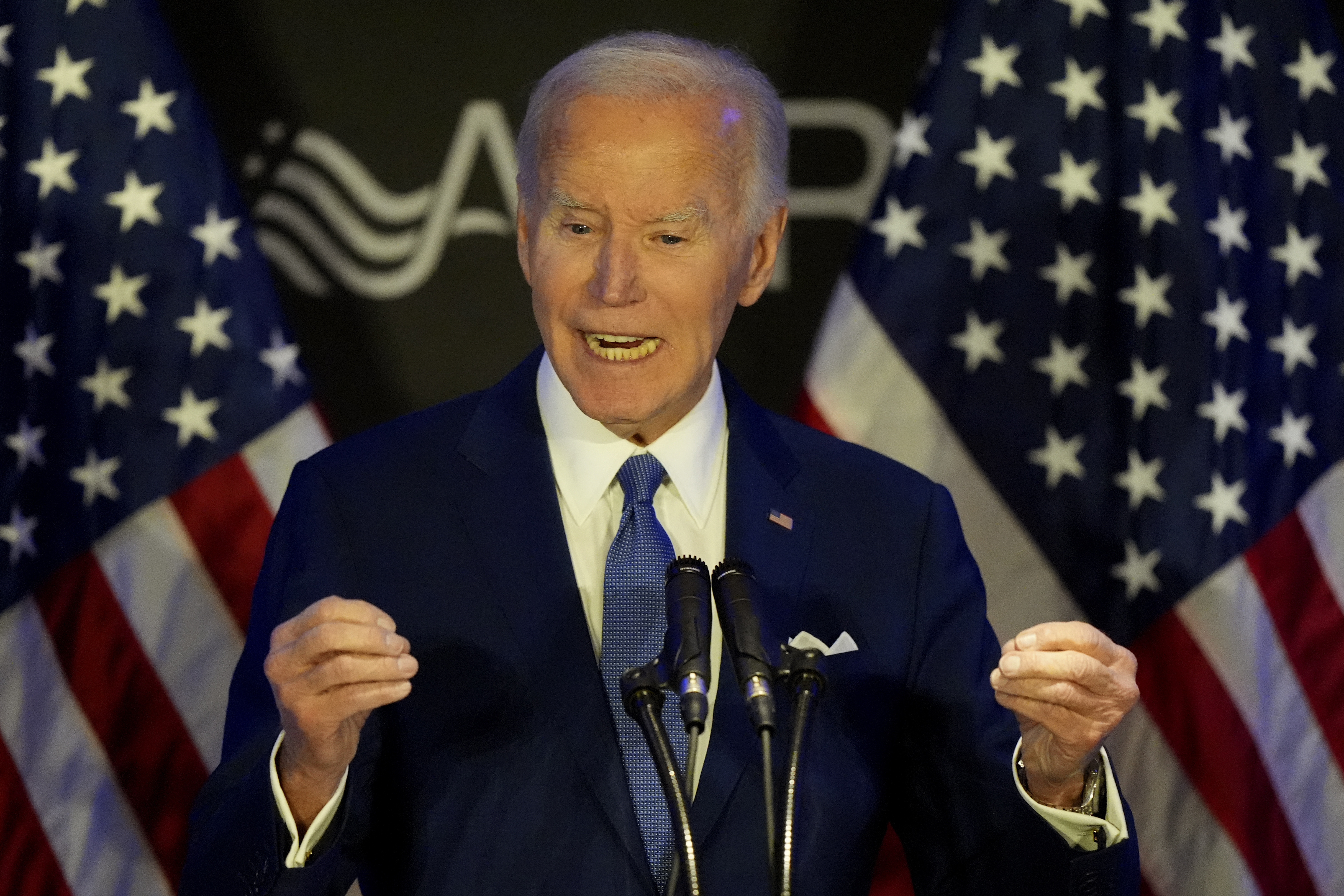 Biden reemerges on the attack, but doesn't mention Trump