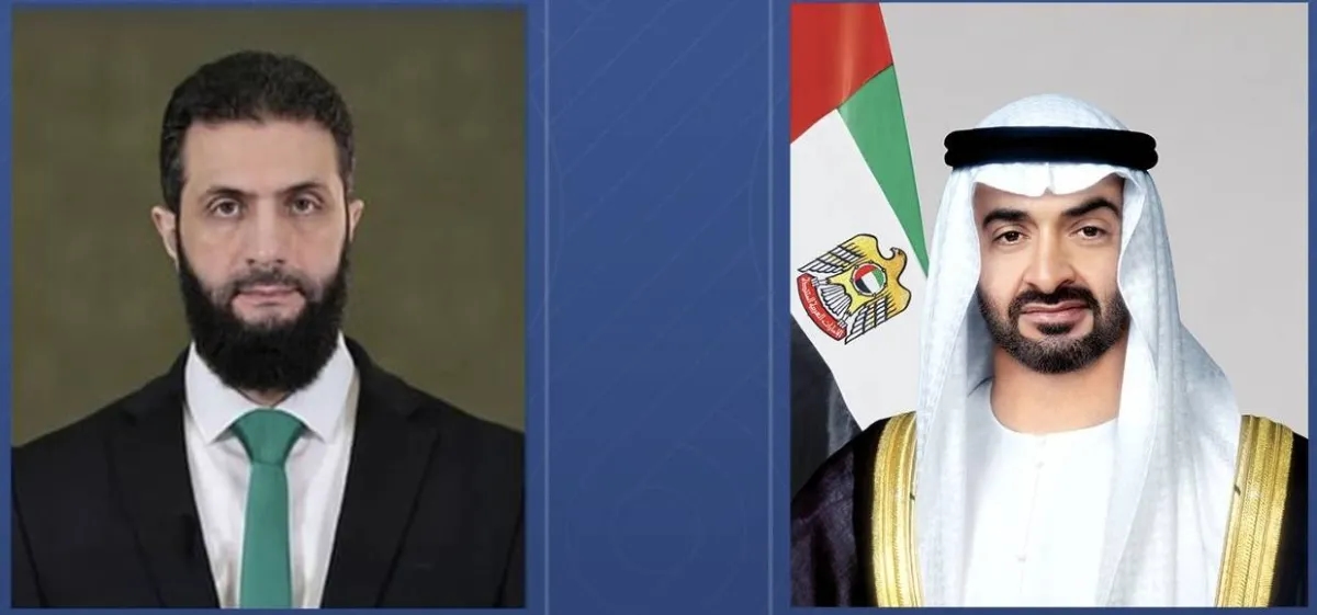 محمد بن زايد يستقبل الشرع ويبحثان العلاقات الثنائية وقضايا المنطقة