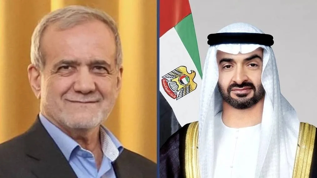 محمد بن زايد وبزشكيان يبحثان تعزيز العلاقات والتطورات الإقليمية