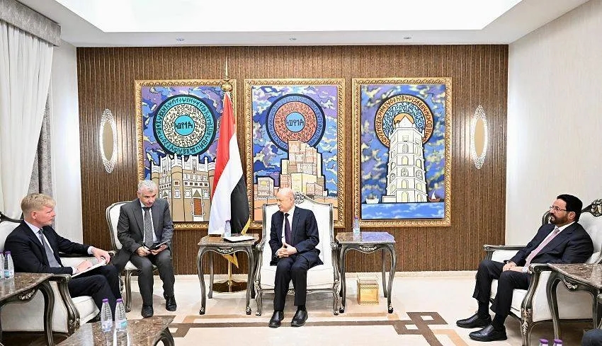 العليمي لـ«غروندبرغ»: السلام يبدأ من معالجة جذور المشكلة الحوثية