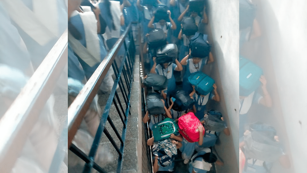 Ducking under desks & making stretchers out of bedsheets, Delhi students learn the mock drill ropes