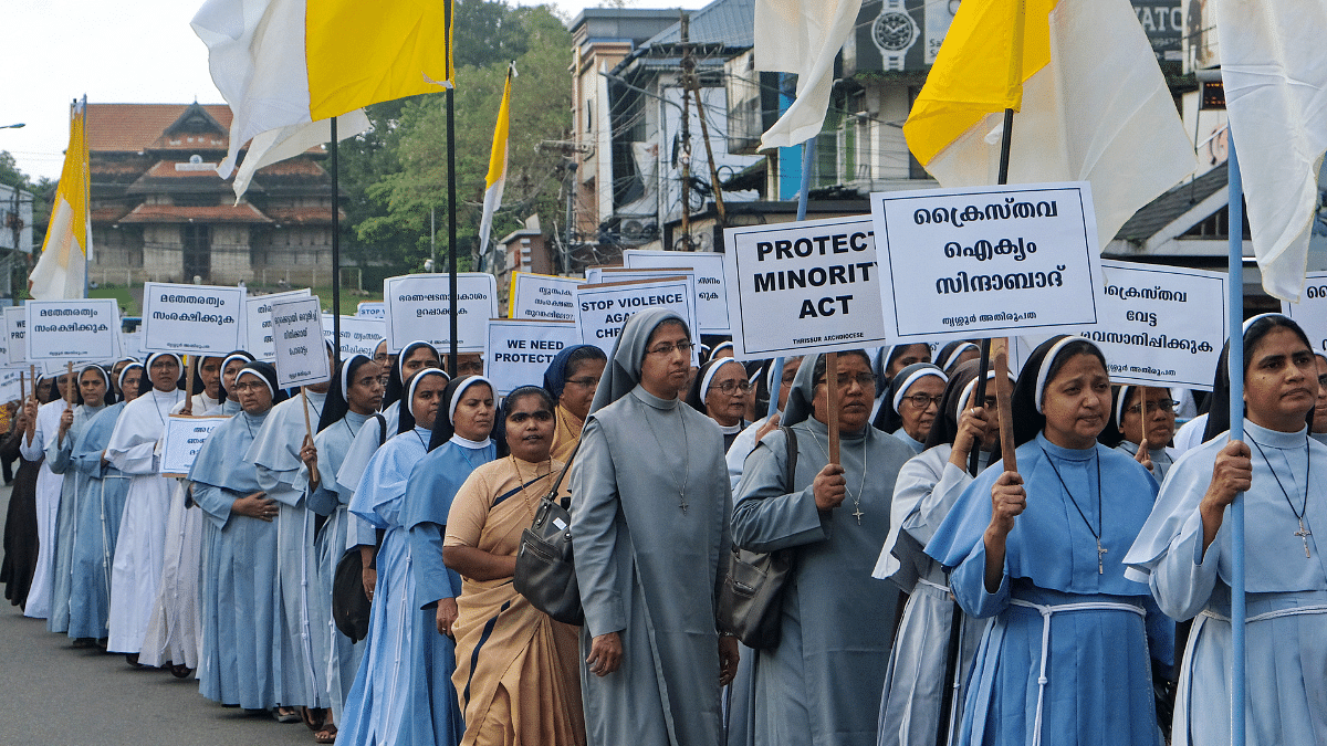 Arrest of two Catholic nuns in Chhattisgarh causes ripples in Kerala. BJP leaders tread cautiously