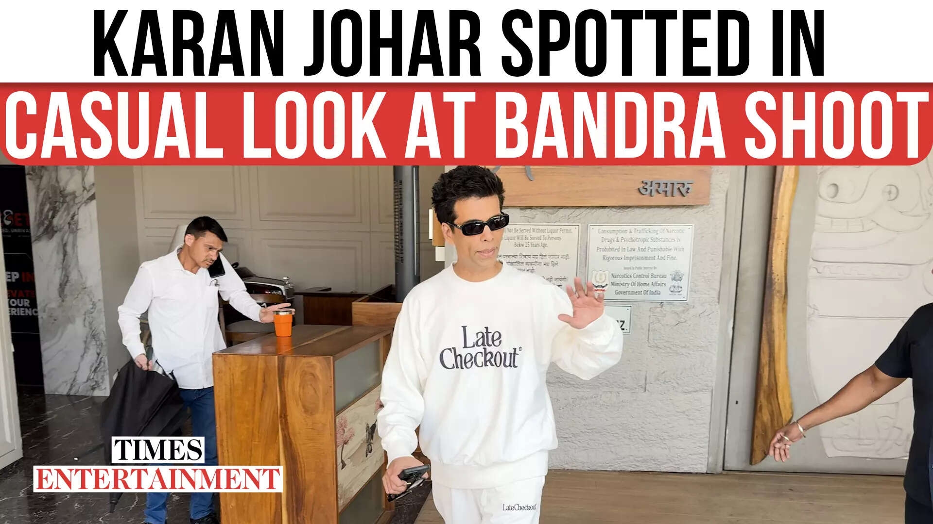 Karan Johar Snapped in White Tee and Joggers During Shoot