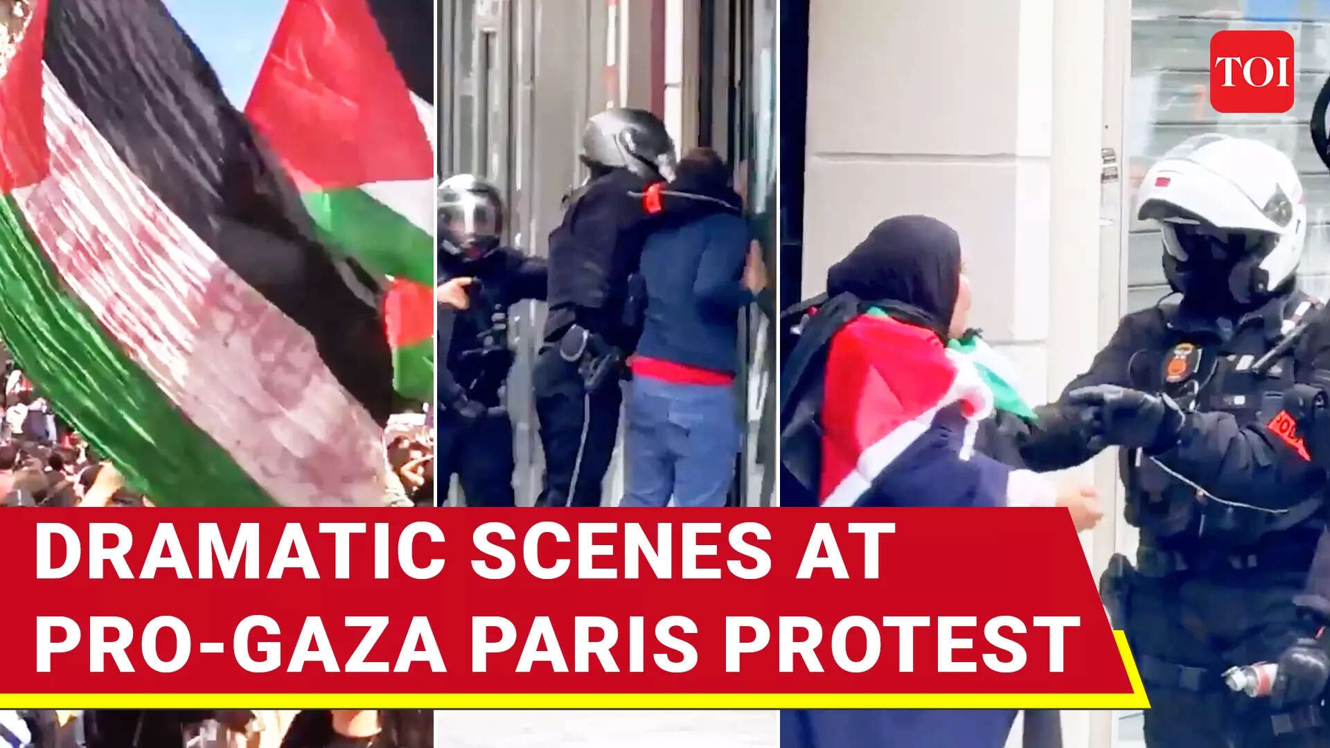 Pro-Gaza Paris Rally Turns Violent; Cops Clash, Tear-gas & Chase Away Protesters