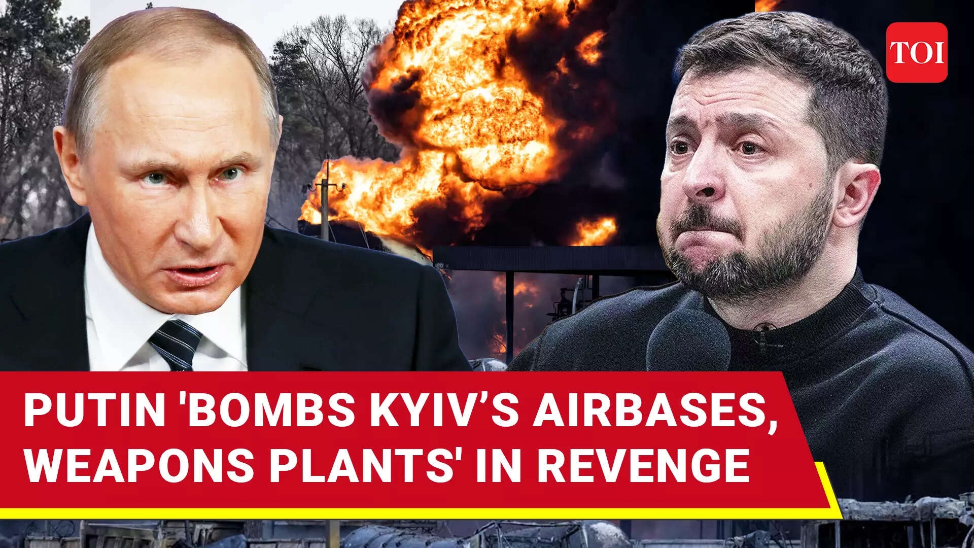 ‘Burn All…': Putin Orders Revenge Strikes; Russia Bombs Ukraine's Airbases, Weapons Plants