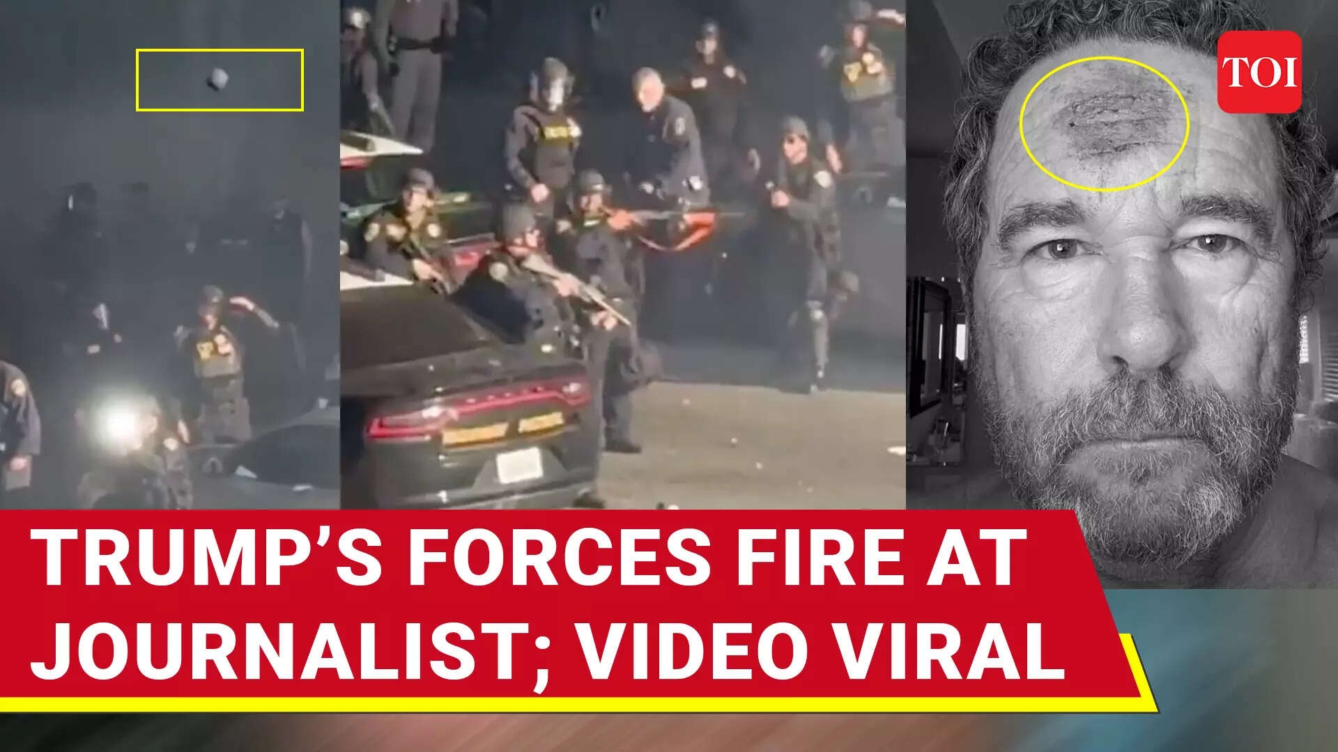 On Cam: Journalist HIT On Head As US Forces Fire Rubber Bullet During Violent LA Protests