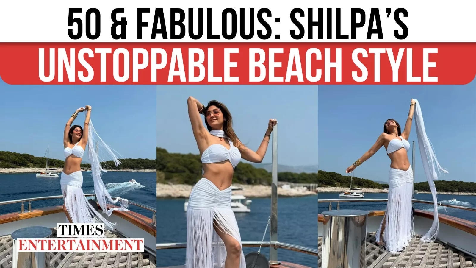 Shilpa Shetty Turns 50 in Style, Slays in White Bikini on Croatia Vacation