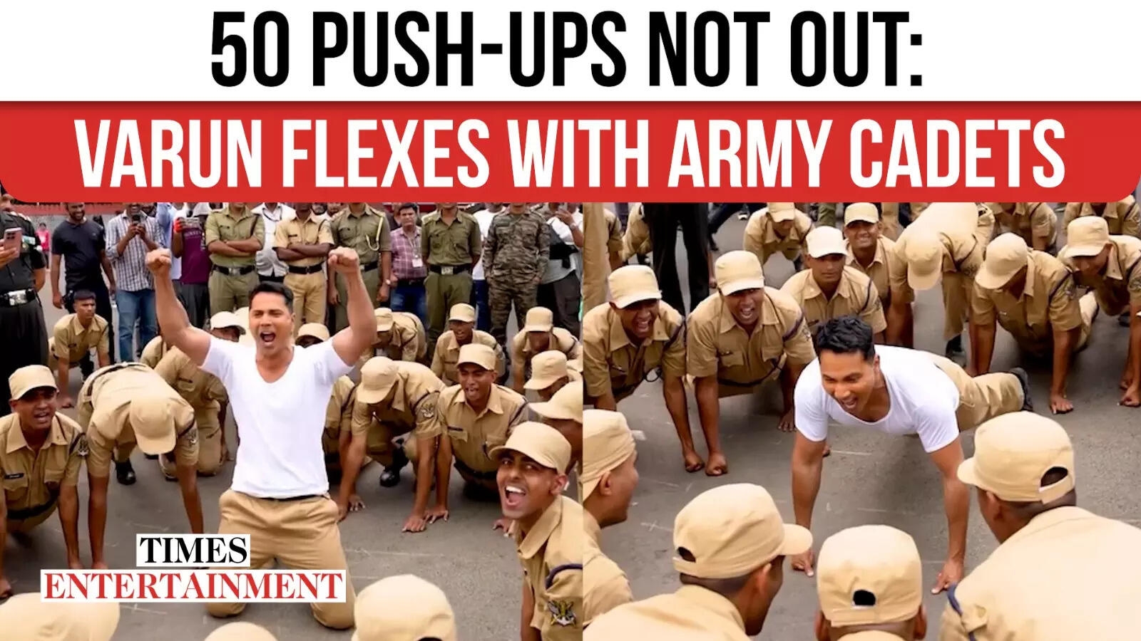 Varun Dhawan Stuns With 50 Push-Ups Alongside Army Cadets on Border 2 Set