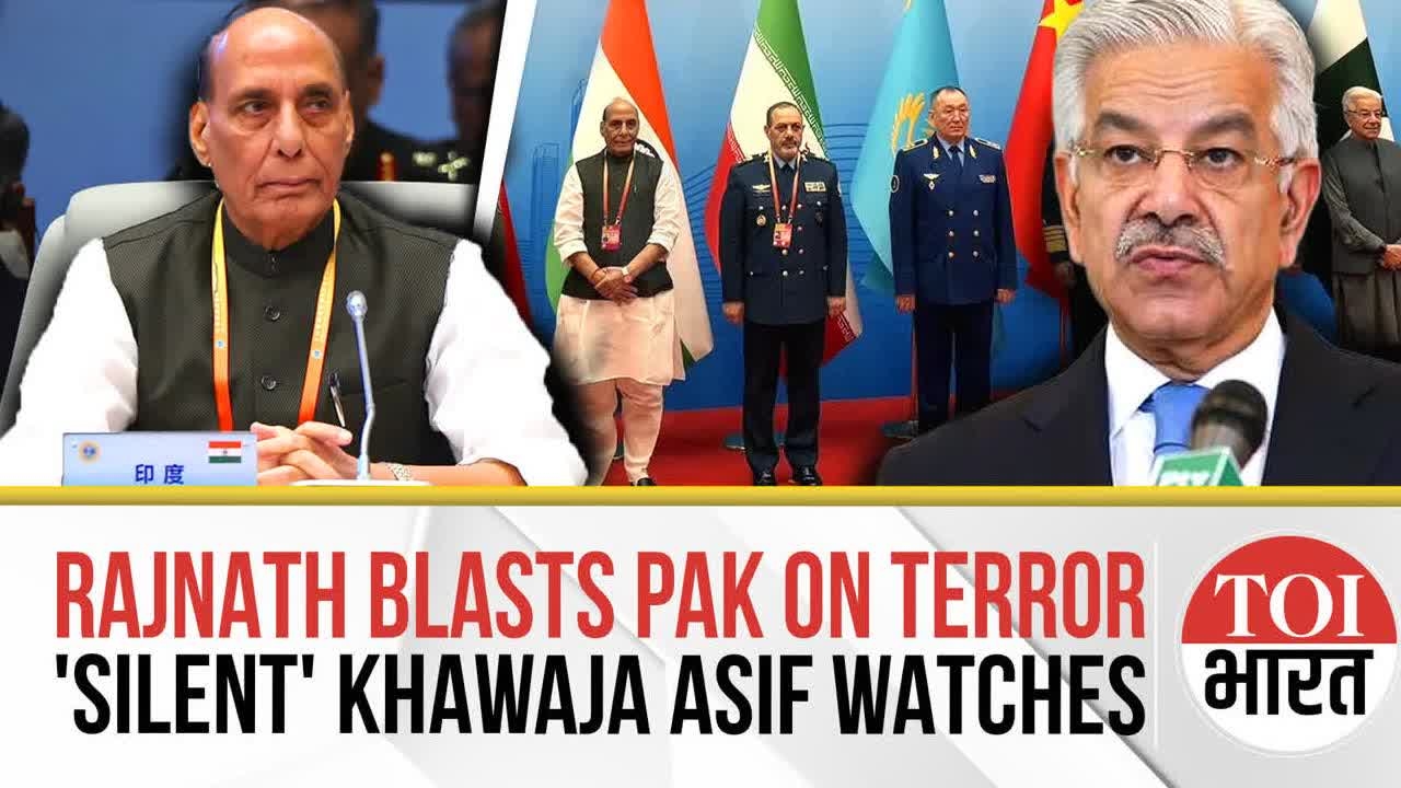Rajnath Singh Calls Out Pakistan's Terror Game at SCO Meet as Pak Defence Minister Asif Sits Silent