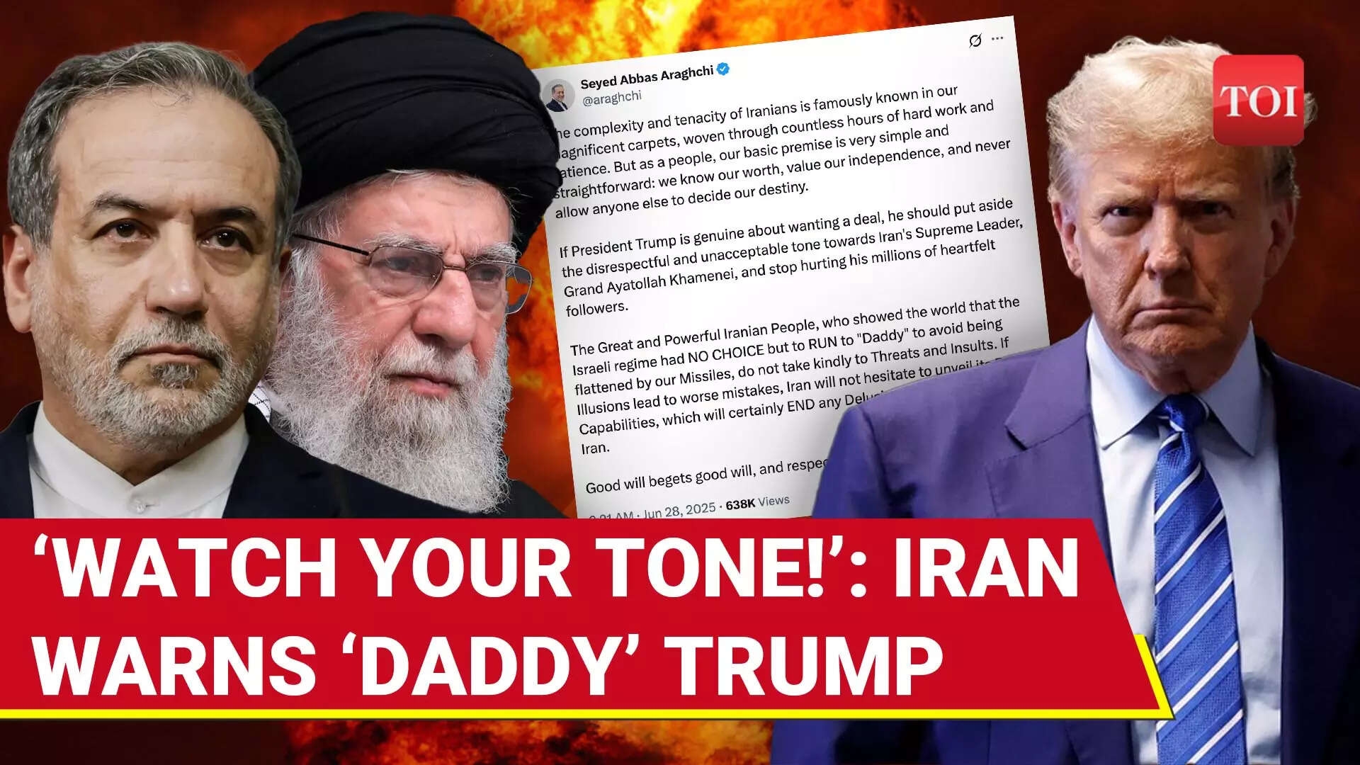 Iran's FM Issues Chilling Warning After Trump ‘Disrespects' Khamenei
