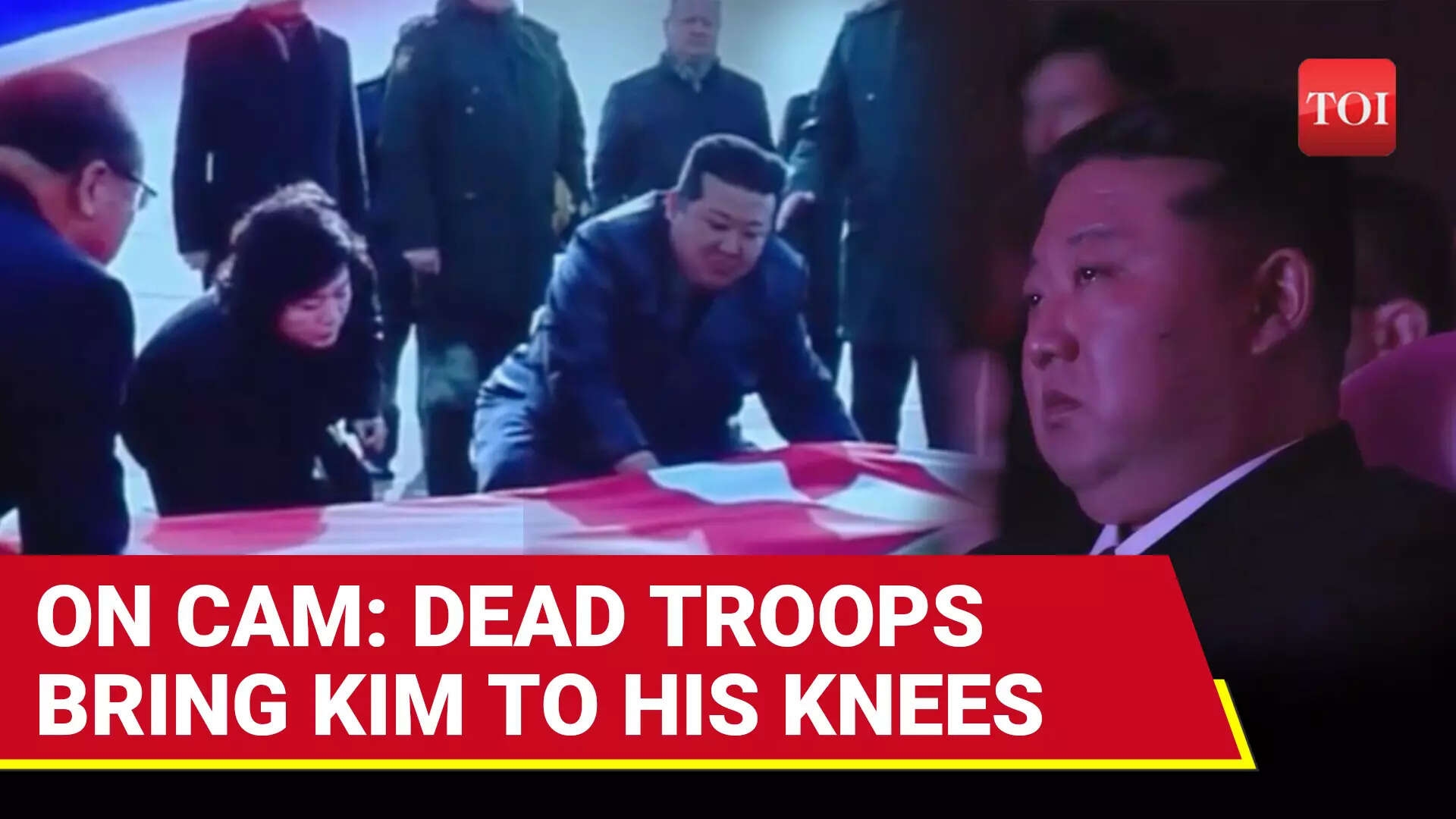 North Koreans WEEP As Kim Jong-un Kneels Before Coffins Of Troops Killed In Russia's War