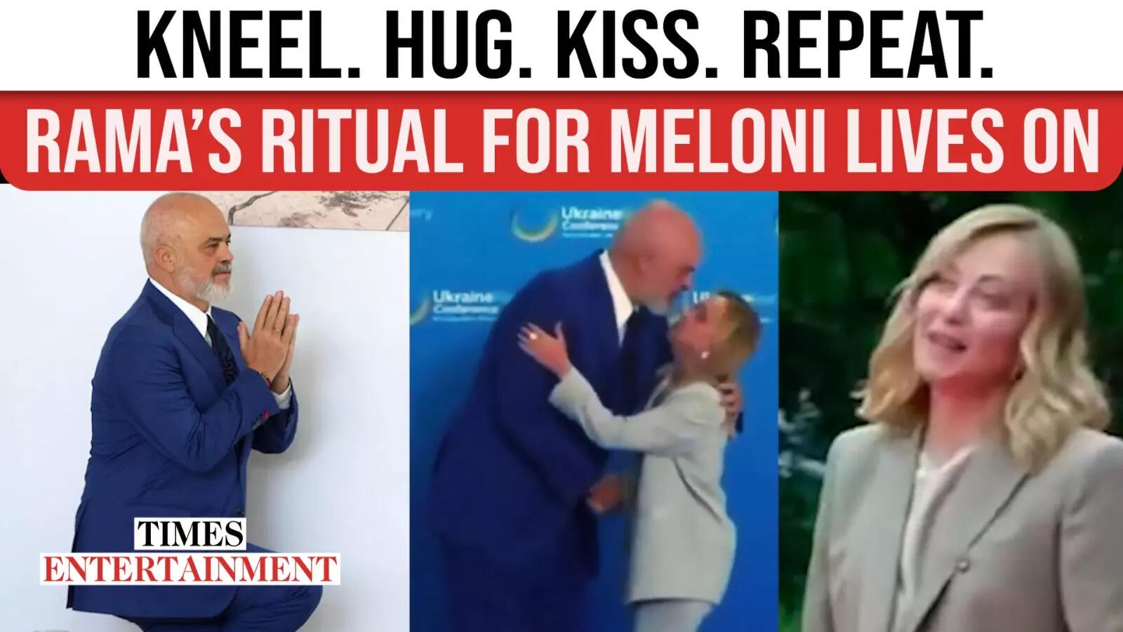 Watch: Albanian PM Edi Rama Repeats His Ritual For Meloni In Rome