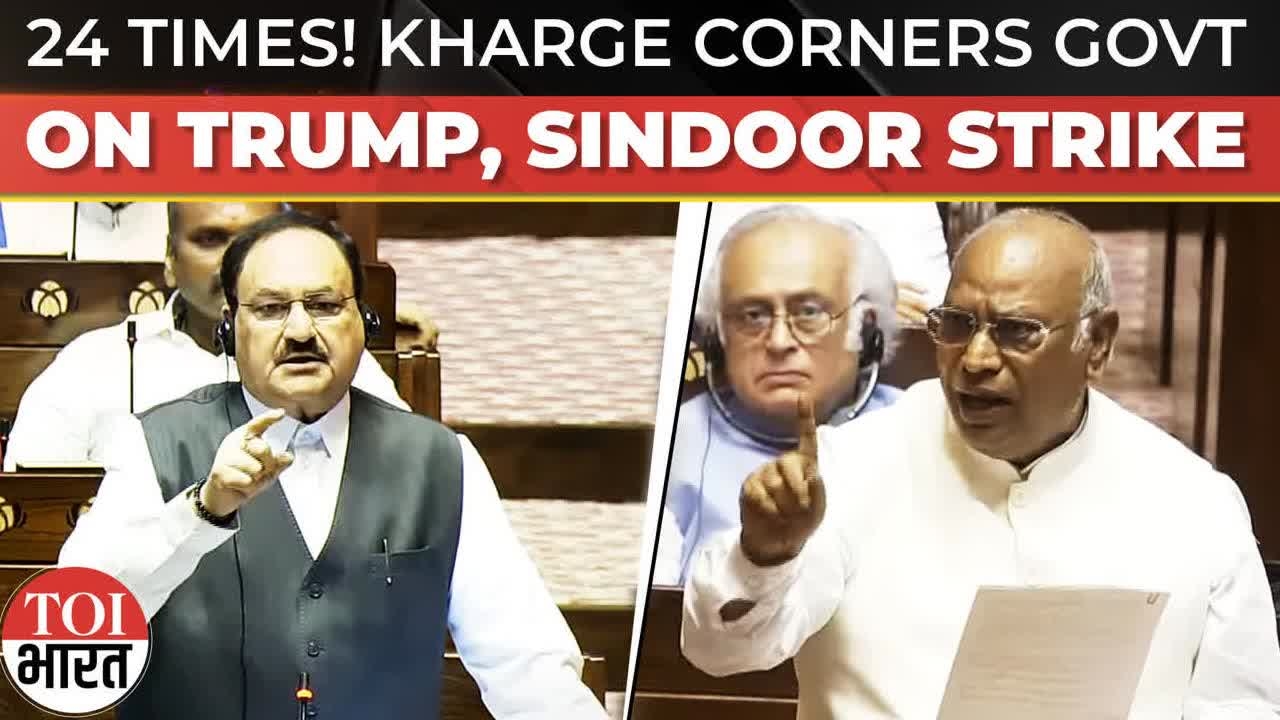 '24 Times!': Kharge Grills Govt on Pahalgam Attack, Trump Ceasefire Claim; RS Adjourned Amid Chaos